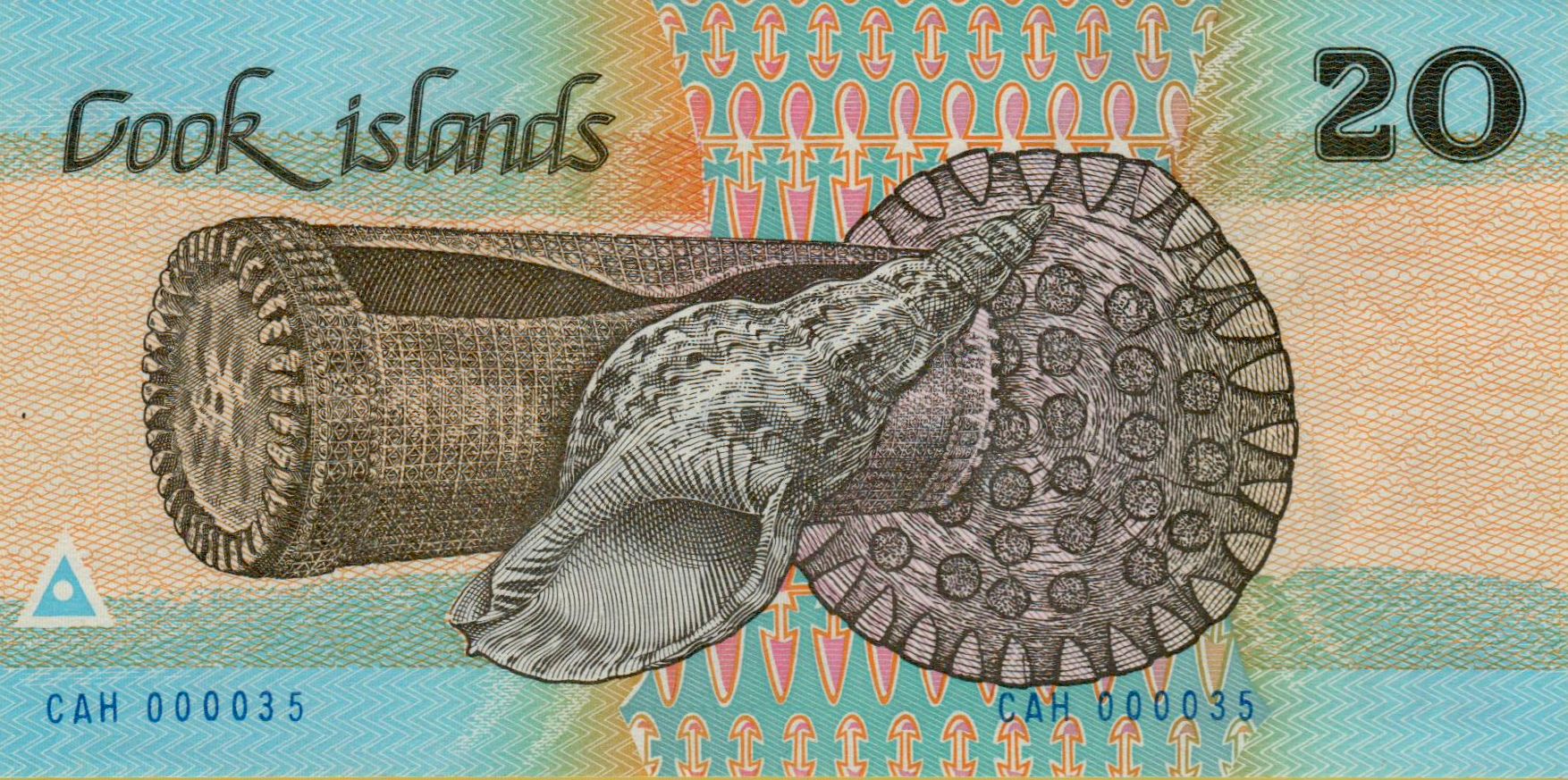 Cook Islands 20 1987 UNC P-5 <b>[Serial#000035]</b>